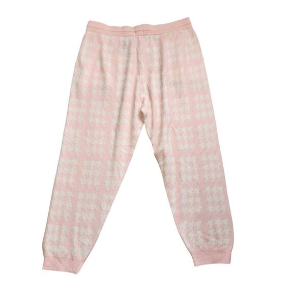 Crown & Ivy Sweater Joggers XXL Houndstooth Pink Athleticwear Loungewear New - Picture 4 of 5